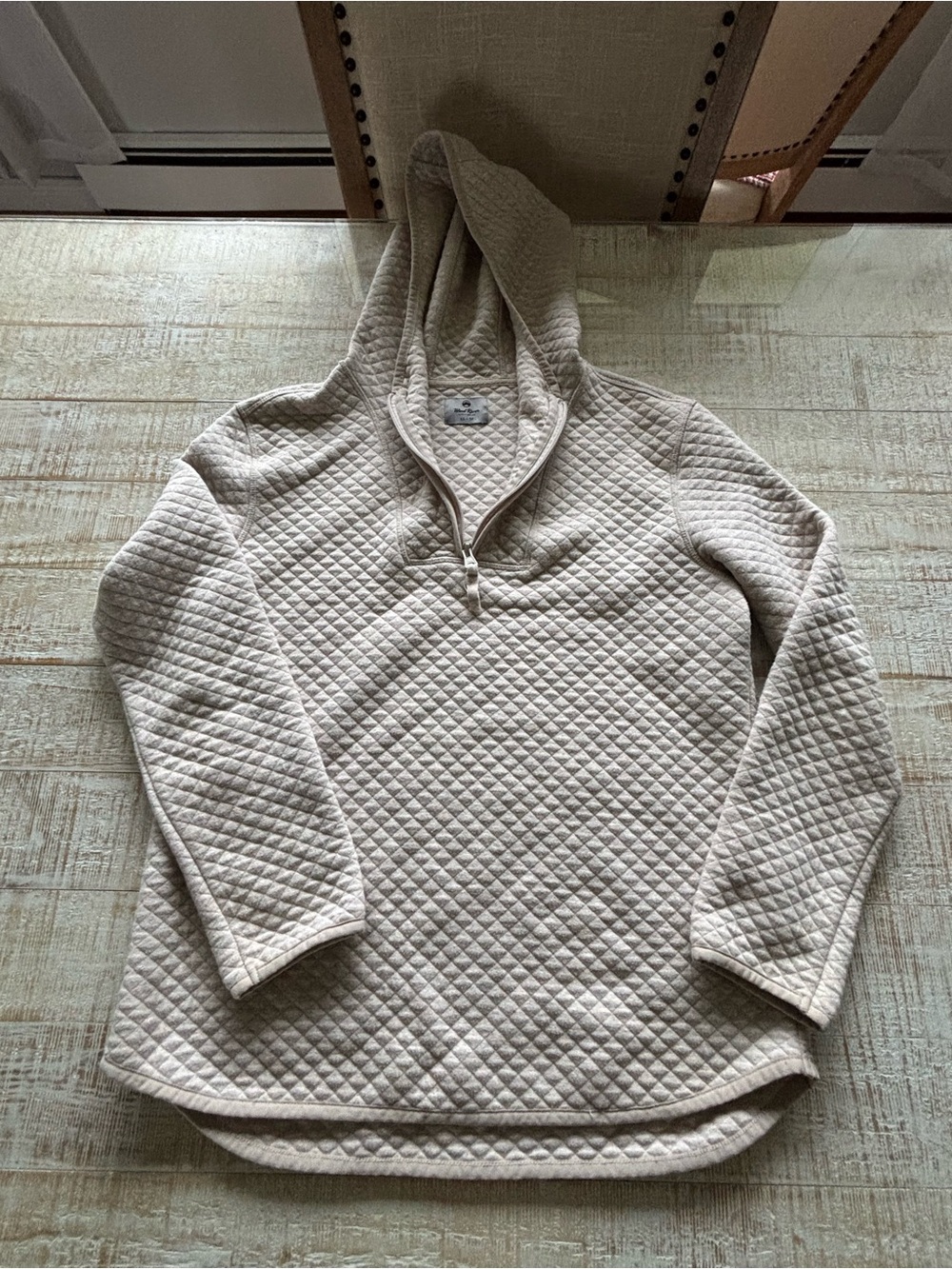 Quilted Half-Zip Hooded Pullover - Cream-Wind River